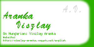 aranka viszlay business card
